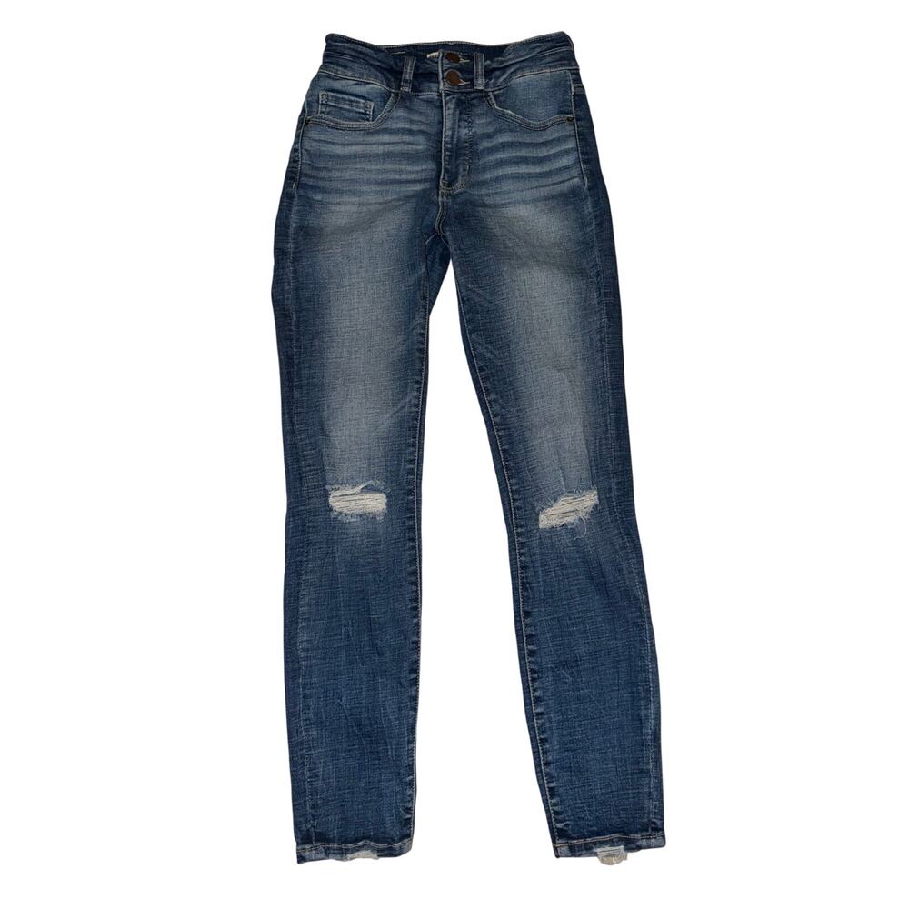 BKE women’s Billie slim fit high rise ankle skinny blue jeans